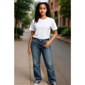 Level 25 Denim Jeans Distressed Embroidered Pockets Y2K Size 9 Boot cut